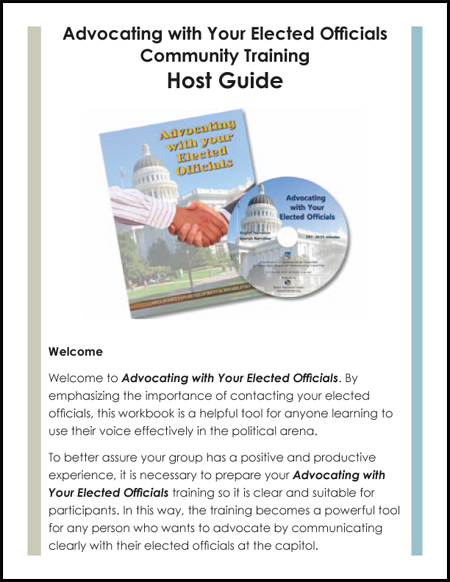 Advocating with Your Elected Officials Host Guide English