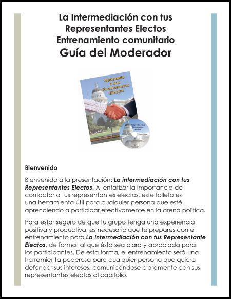 Advocating with Your Elected Officials Host Guide Spanish